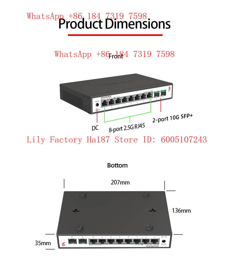XikeStor 8*2.5G RJ45 2*10G SFP – Sfp+ 10G Managed Switch 8 Port recenzja i cena